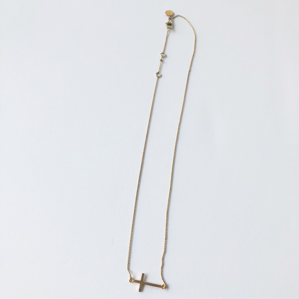 Stella & Dot Gold Interlock Cross Necklace